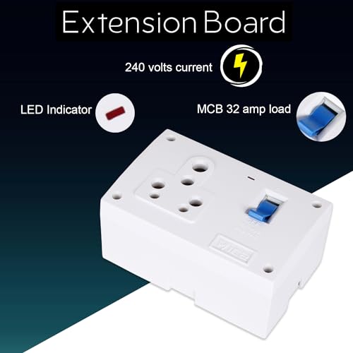 MICA MCB - Socket Combined Box 32 AMP With Indicator- Polycarbonate Qty - 1 (White) - Image 5