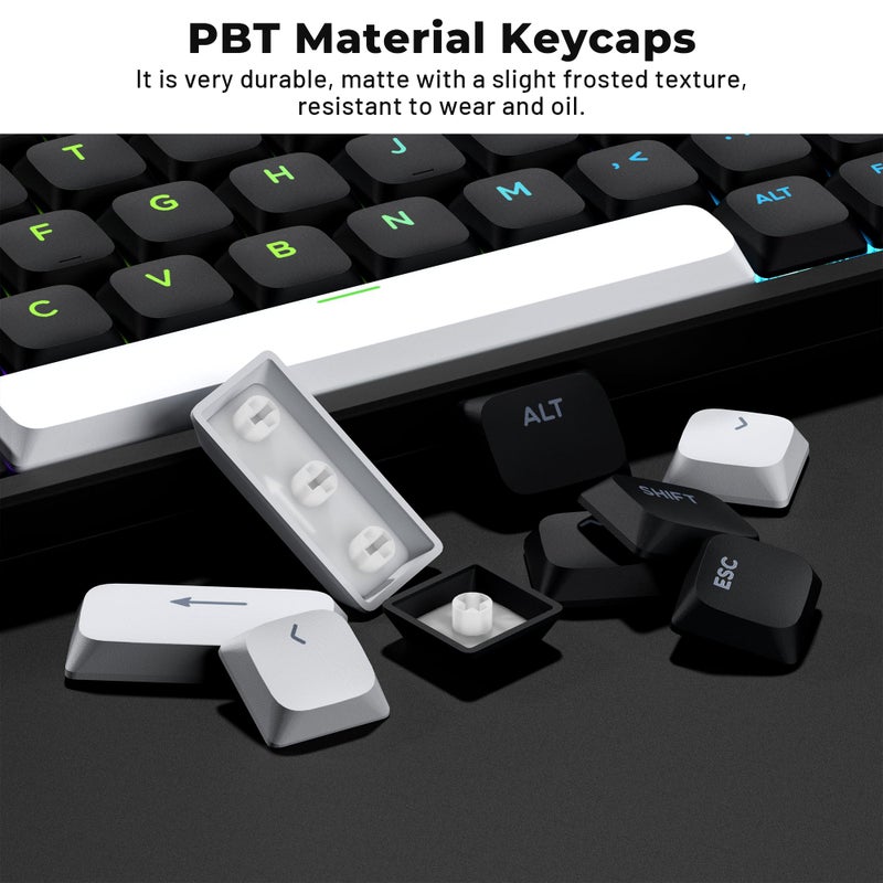 GMKWTL XVX Low Profile Black Keycaps, Shine Through Keycap Sets, Double Shot PBT Keyboard Keycaps Compatibility for 60% 75% 80% 85% 100% MX Switches Mechanical Keyboard- Only Key caps - Image 4