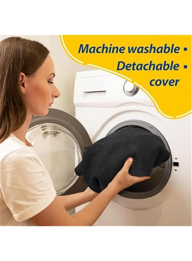 HOOKOR Chair Cushion for Dining Chairs, Memory Foam Chair Pads with Ties and Non-Slip Backing, Dining Room Seat Cushion with Machine Washable Cover, 17 X 16 Inches ﻿ (Black) - Image 4