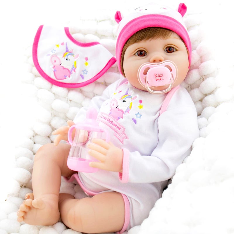 Milidool Reborn Baby Dolls Boy Lifelike Realistic Baby Doll Boy Dolls 22 Inch Newborn Baby Doll Real Looking Baby Dolls Silicone with Plush Teddy and Accessories Birthday Gift for Children Age 3+ - Image 5