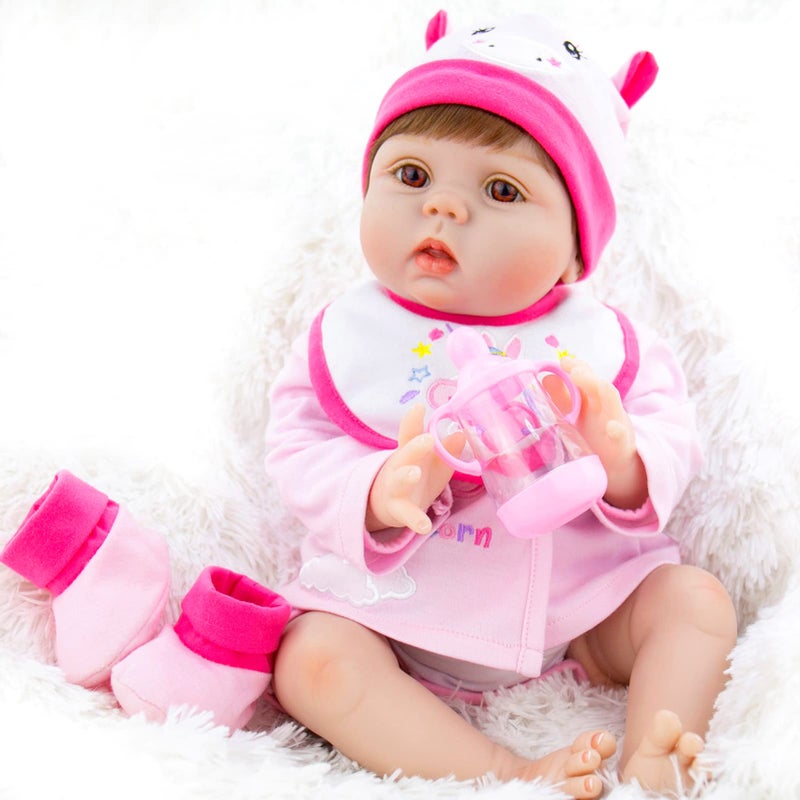 Milidool Reborn Baby Dolls Boy Lifelike Realistic Baby Doll Boy Dolls 22 Inch Newborn Baby Doll Real Looking Baby Dolls Silicone with Plush Teddy and Accessories Birthday Gift for Children Age 3+ - Image 3