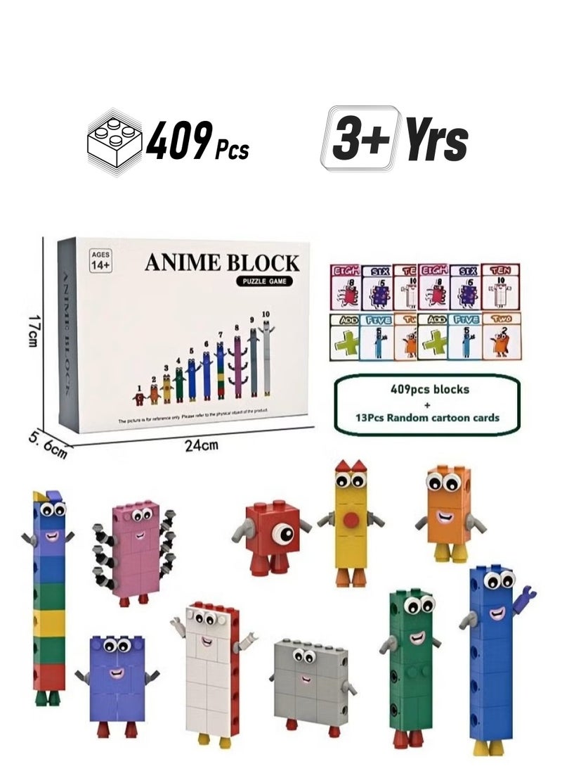 General 409Pcs Numberblocks Building Blocks And 13Pcs Random Cards Best Gift For Boys And Girls  - Image 1