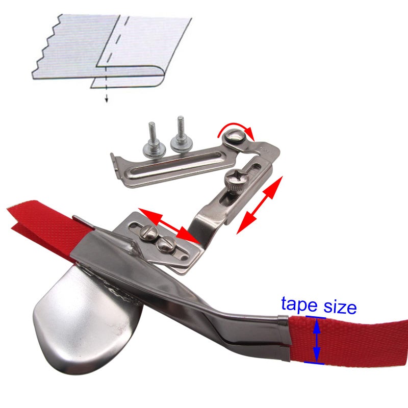 CKPSMS Brand -1SET Swing Away Adjustable Plain Raw Edge Single Fold Binder #A4B for Sewing Machines (Tape Cut Size 1") - Image 2
