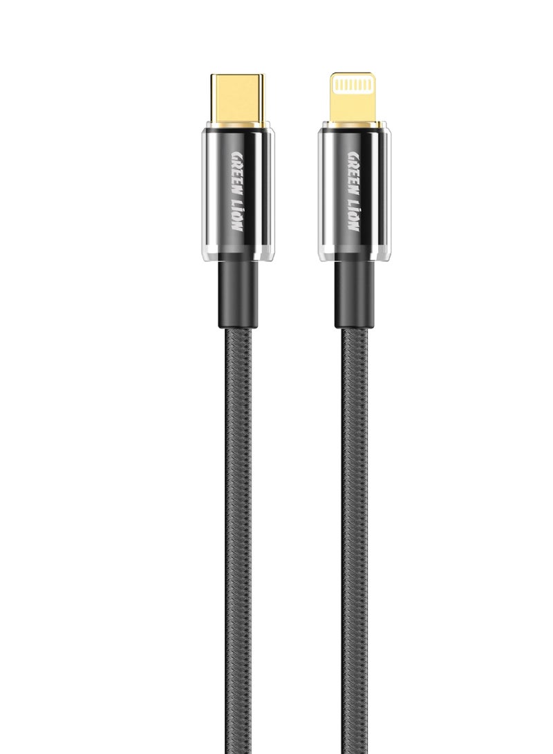 Green Lion USB-C to Lightning Touch Cable 1M PD 27W - Black - Image 1