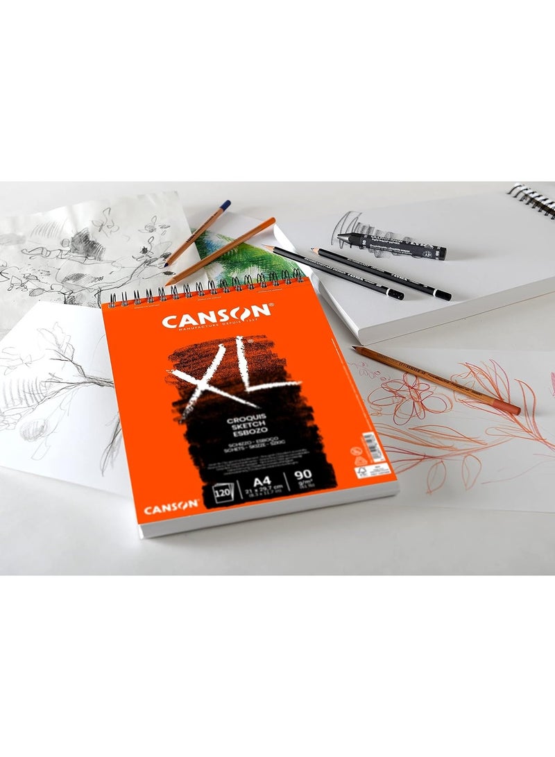 CANSON A4 Size XL Sketch Pad 120 Sheets 90gsm Thickness - Image 2