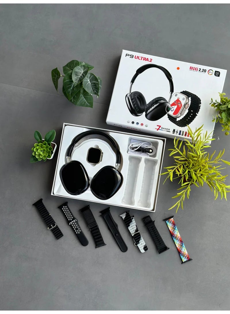 ساعة ذكية P9 ULTRA 2 كومبو مع سماعات رأس - Image 1