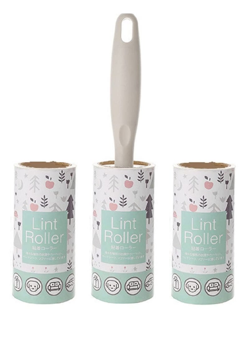3 Pcs Lint Remover Roller – Extra Sticky Pet Hair & Dust Remover for Clothes, Furniture, Carpet & Car Seats ( Color May Vary ) - Image 1