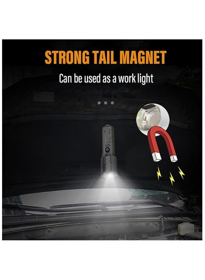 High Brightness Rechargeable Flashlight, Powerful Tactical Flashlight, Bright LED 8000 Lumens, 8 Modes Zoomable, Portable Waterproof Torch for Camping Walking Dogs at Night