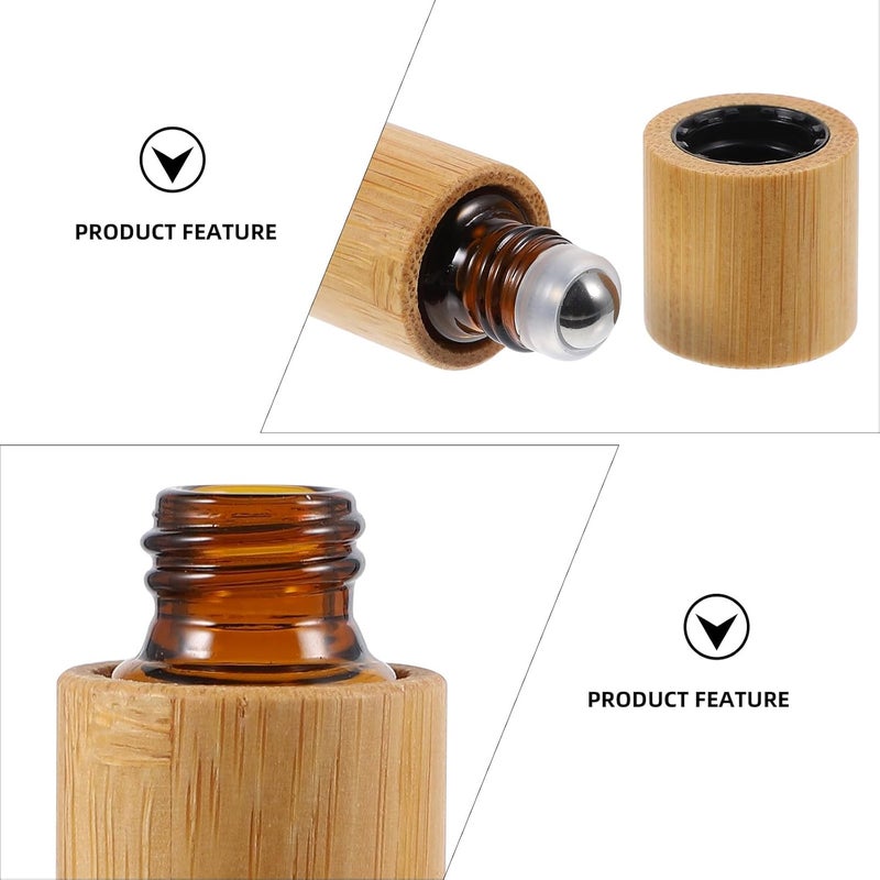 Roll-on Bottles for Essential Oils 6pcs 10ml Glass Refillable Roller Ball Bottles with Caps Portable Travel Massage Perfume Containers - Image 3