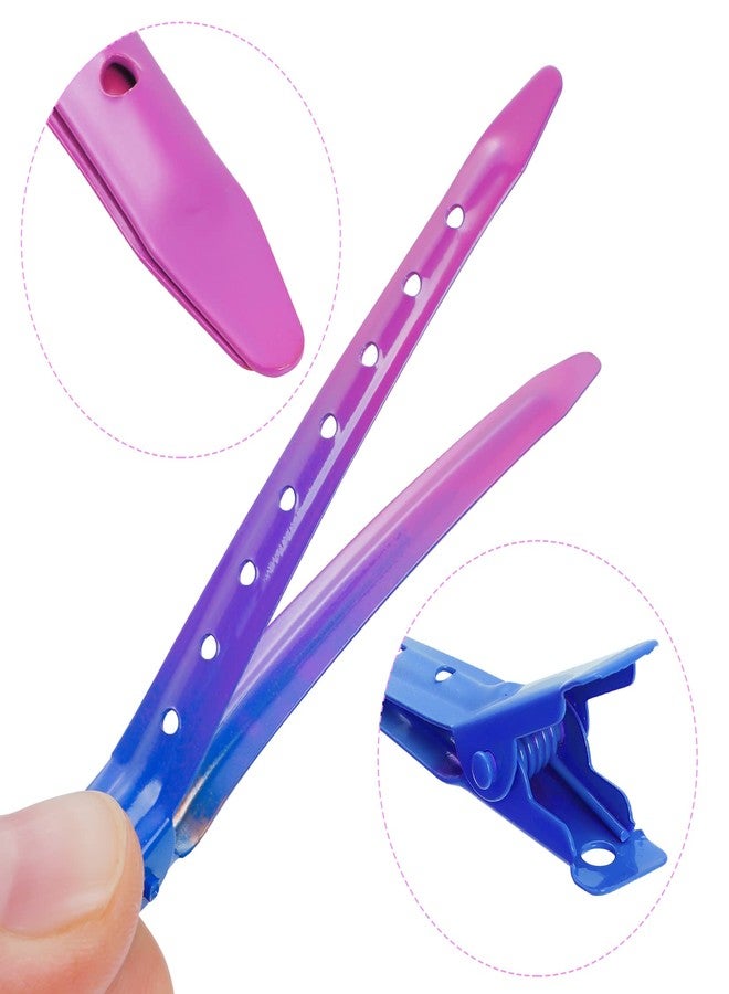 Bantoye 24 Packs Duck Bill Clips, Bantoye 3.35 Inches Rustproof Metal Alligator Curl Clips with Holes for Hair Styling, Hair Coloring, Gradient Deep Blue (BTY-CLIP-GDB) - Image 3