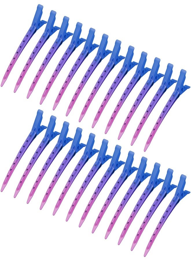 Bantoye 24 Packs Duck Bill Clips, Bantoye 3.35 Inches Rustproof Metal Alligator Curl Clips with Holes for Hair Styling, Hair Coloring, Gradient Deep Blue (BTY-CLIP-GDB) - Image 1