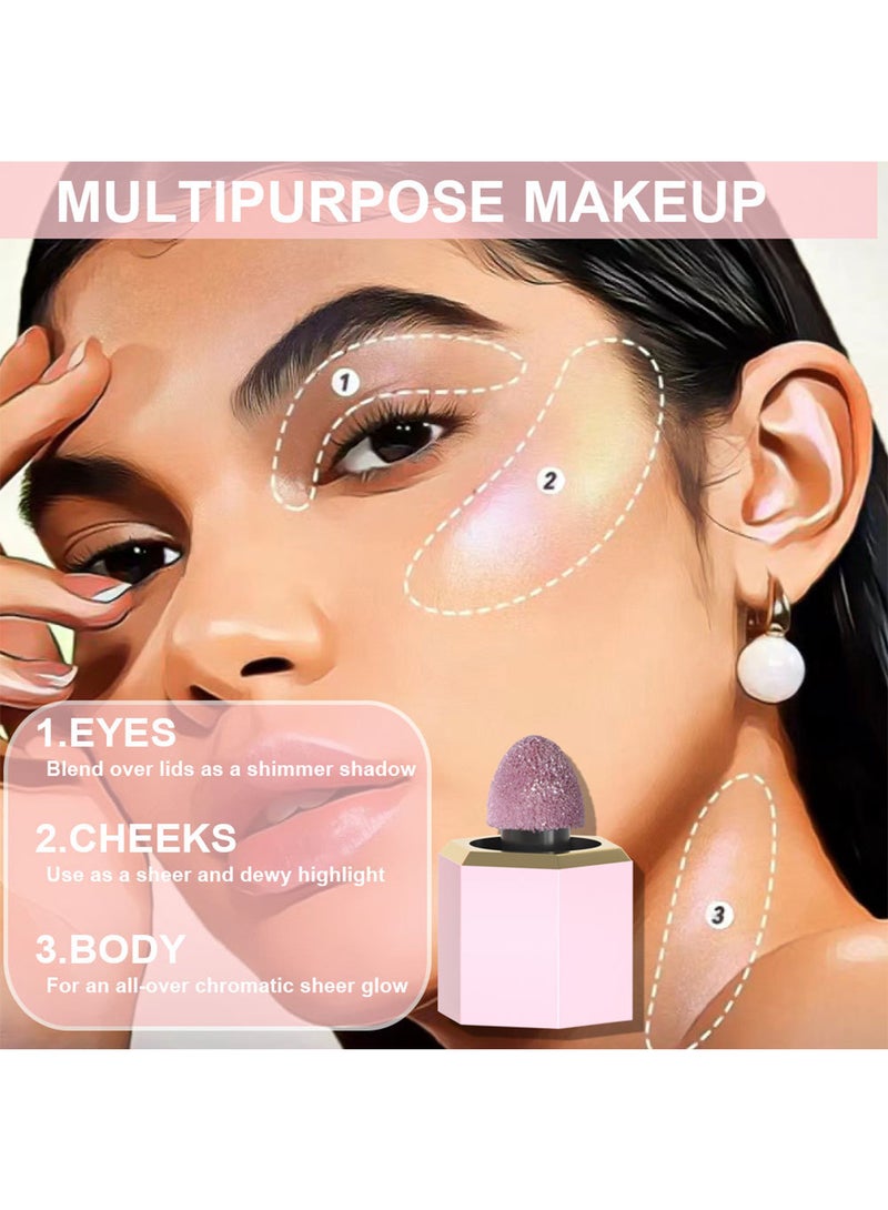 DUNUF Highlighter Liquid Long Lasting Waterproof Smudge Proof Shimmer Glitter Silky Smooth Lightweight Natural Multi Used Brightening Face Illuminator Makeup Stick for Face Eyes Lips and Body 6G  - Image 3