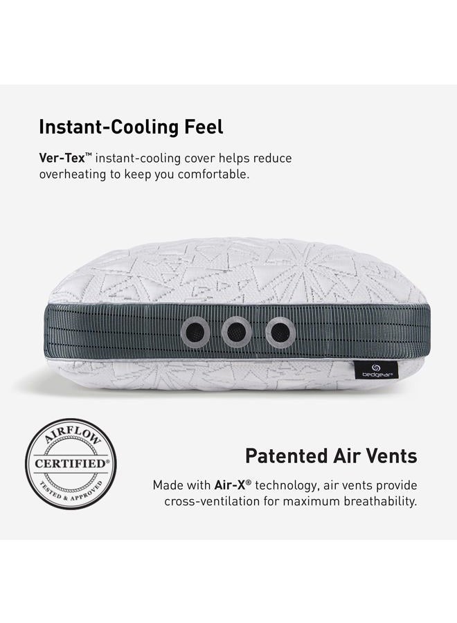 Bedgear Storm Cuddle Curve Performance Pillow - Size 1.0 - Washable Dual-Sided Cooling Cover - Medium-Firm Pillows for All Sleep Positions - Back, Stomach, and Side Sleeper Pillow - 20" x 26" - Image 3