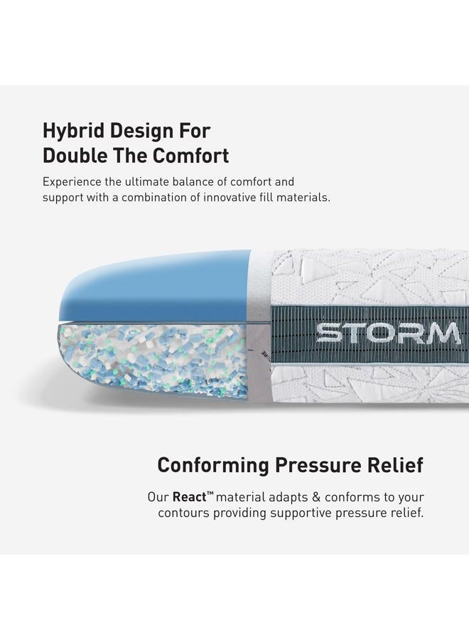 Bedgear Storm Cuddle Curve Performance Pillow - Size 1.0 - Washable Dual-Sided Cooling Cover - Medium-Firm Pillows for All Sleep Positions - Back, Stomach, and Side Sleeper Pillow - 20" x 26" - Image 5