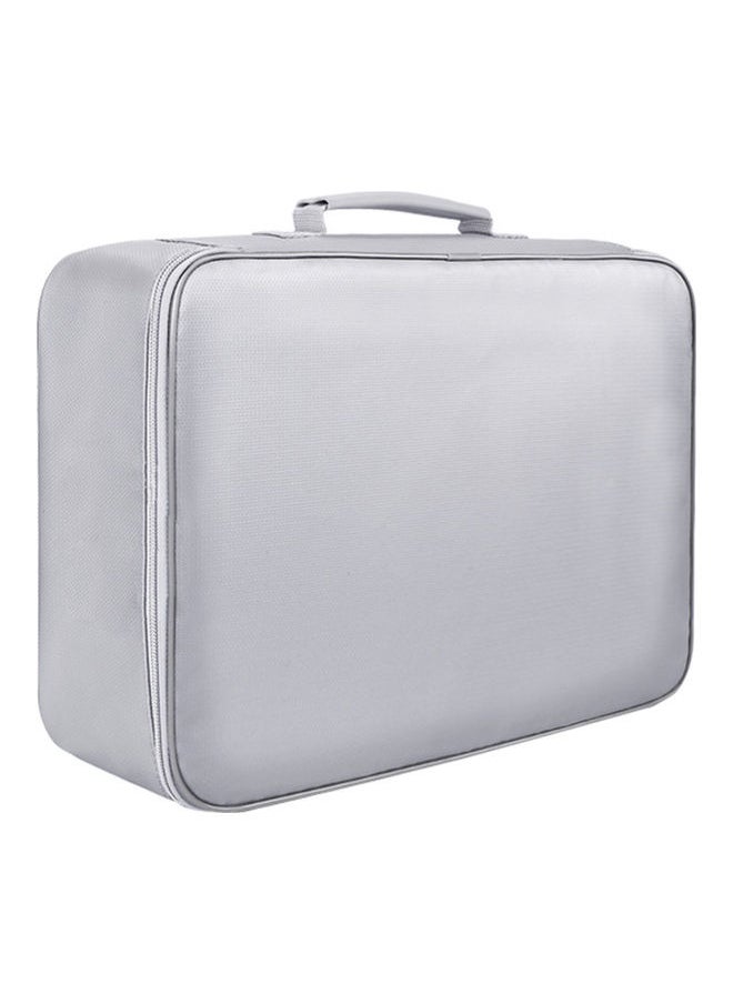 Fireproof Document Bag With Zipper Silver