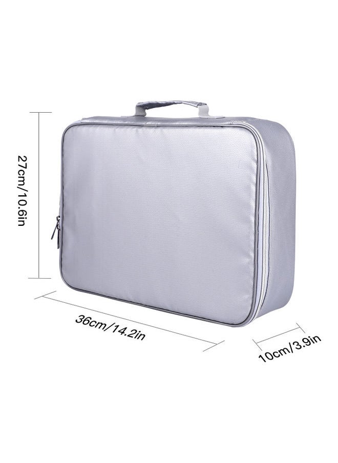Fireproof Document Bag With Zipper Silver