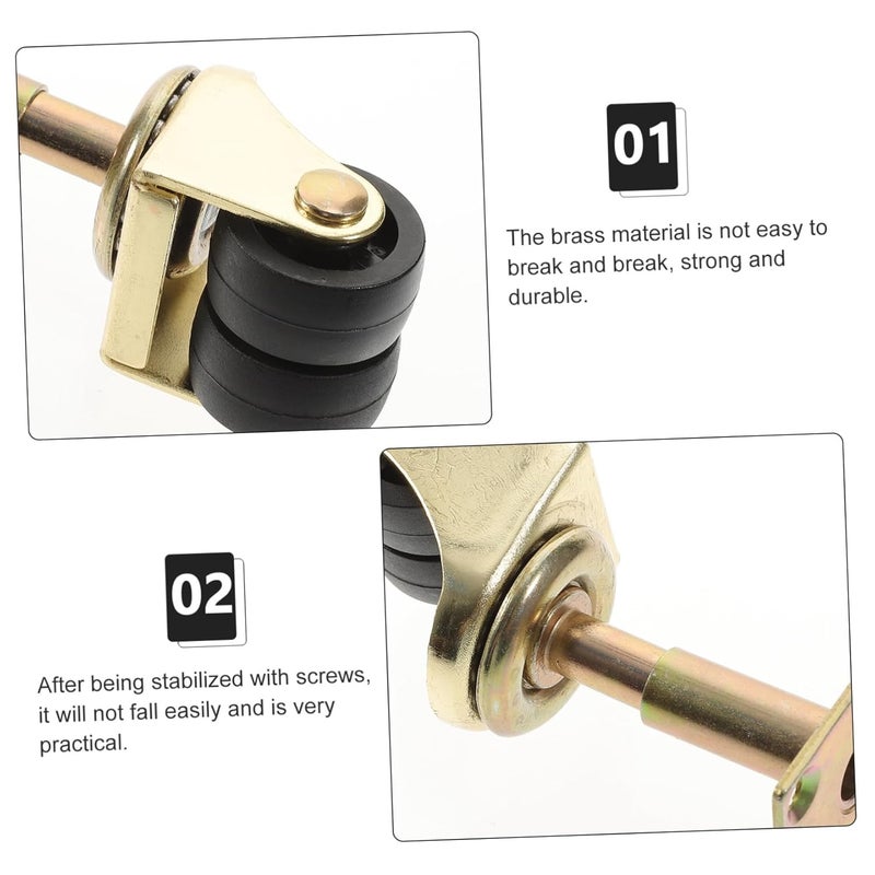 Valiclud High Bearing Double Wheel Piano Casters Nylon Wheels Golden Finish Easy Install - Image 4