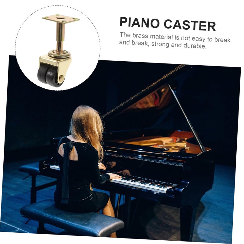 Valiclud High Bearing Double Wheel Piano Casters Nylon Wheels Golden Finish Easy Install - Image 5