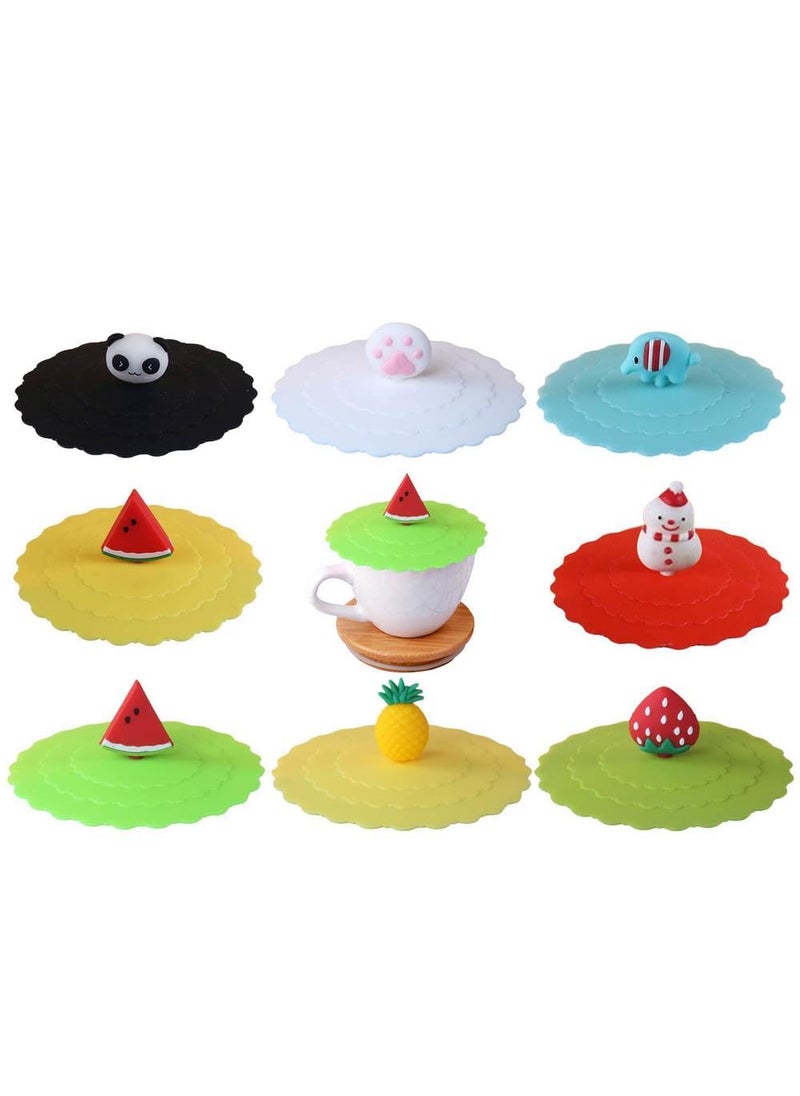 CELLEBII CELLEBII Reusable Cute Fruit cartoon and animal design Silicone cover for Cup and Drinking Glass Lid Cover AntiDust Random colour 1  - Image 1