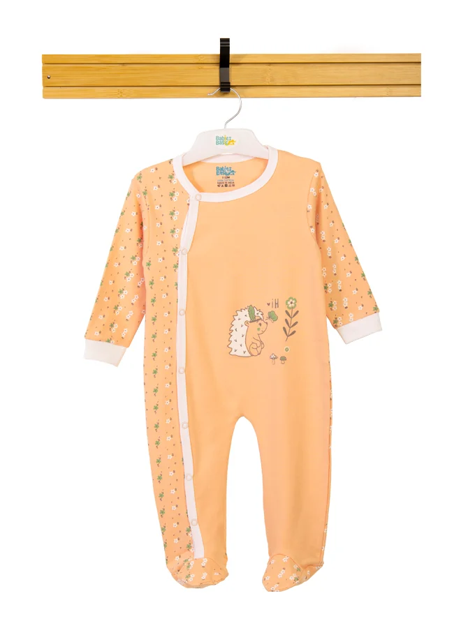 Babies Basic 100% Cotton Printed Long Sleeves Jumpsuit/Romper/Sleepsuit For Babies