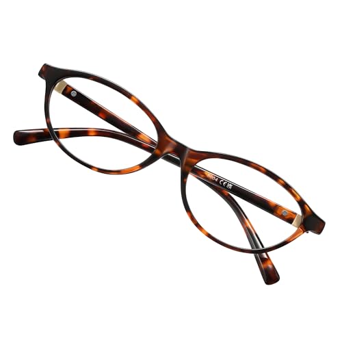 resjok Blue Light Glasses for Woman - Fashion Small Oval Frame Blue Light Blocking Glasses, Anti Eyestrain Eyeglasses (DarkTortoise) - Image 1