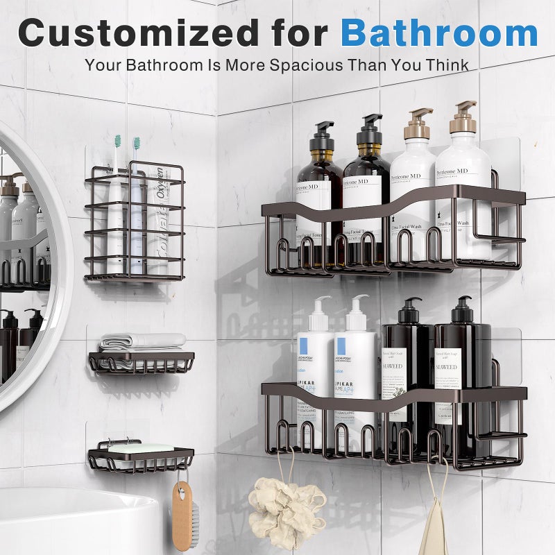 عدل دش كادي 5 منظم دش لاصق لتخزين الحمام وديكور المنزل والمطبخ - Image 2