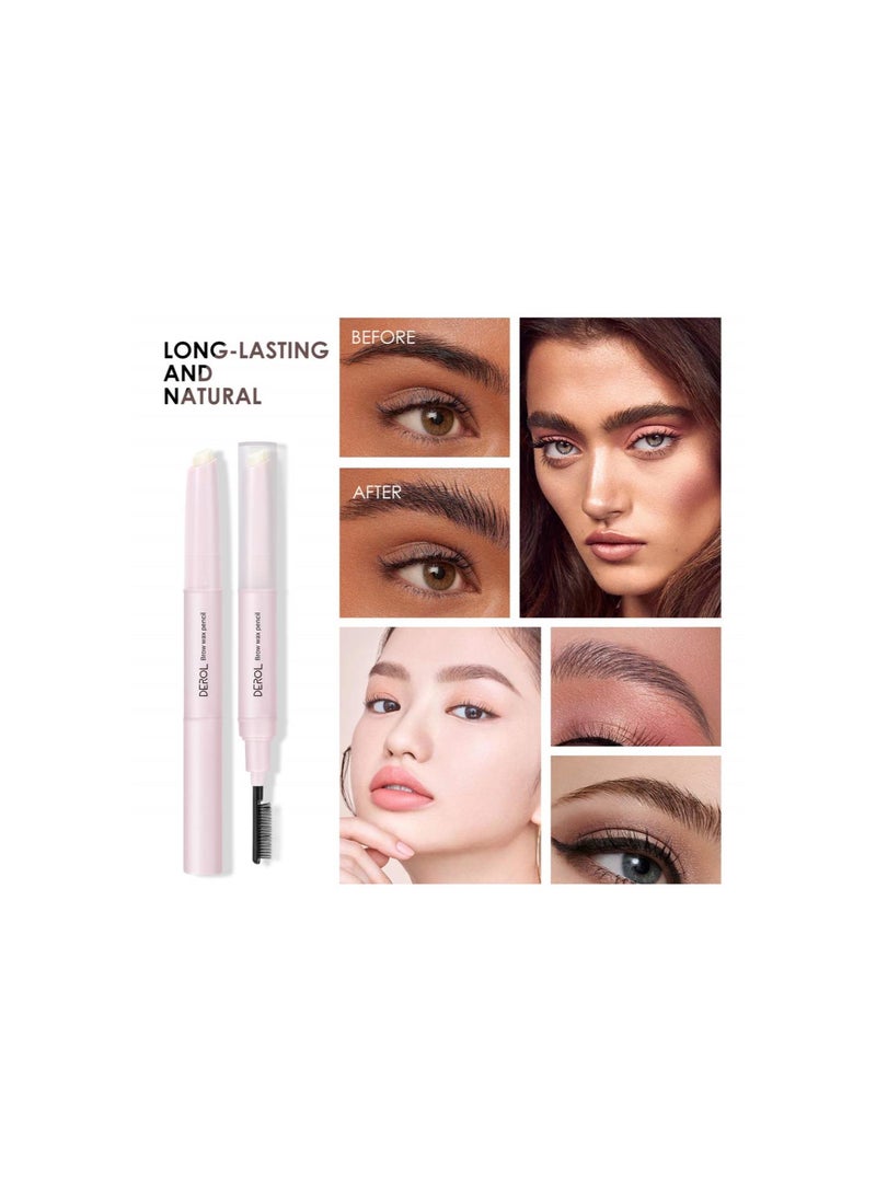 Generic - Double-Headed Eye Brow Wax Pen,Waterproof Brow Wax Pencil Comb Shaped Eyebrow Long-lasting & Natural Eyebrow Cream,Reshape The Boundary, Quick Drying - Image 1