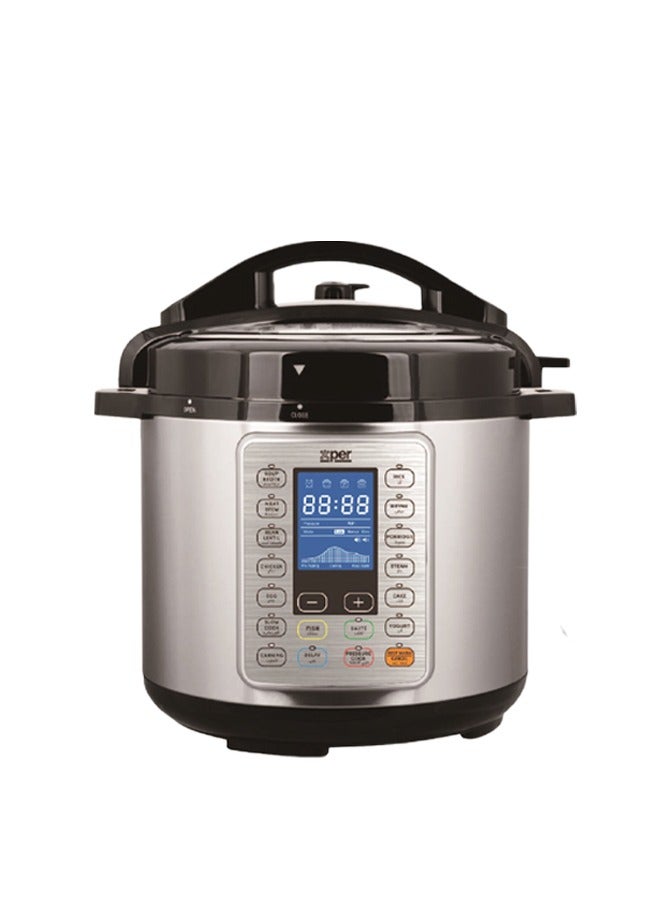 XPER Granite Electric Pressure Cooker - 8 Liters - With Mandi Attachment - XPC12M8G - Image 2