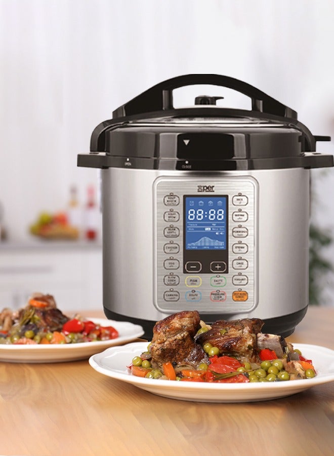XPER Granite Electric Pressure Cooker - 8 Liters - With Mandi Attachment - XPC12M8G - Image 3