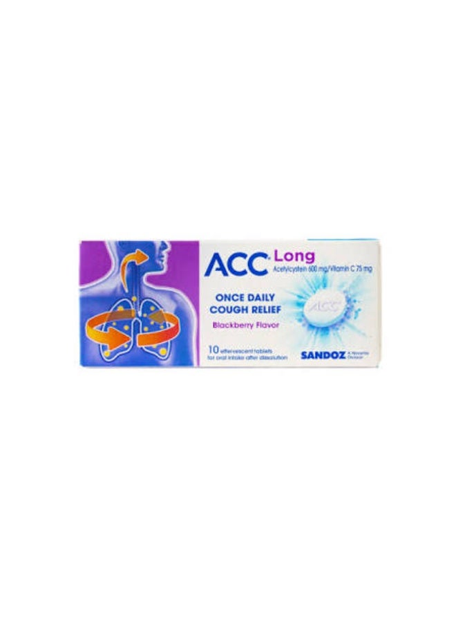 ACC Long 600mg Effervescent Tablets, Pack of 10'sC