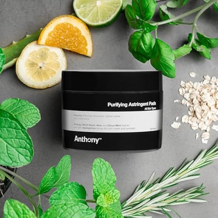 Anthony Witch Hazel Pads Pore Cleaner: 60 Count, Purifying Astringent Cleansing Toner Pads – Aloe Vera, and Citrus Mint, Eliminate Impurities, Minimize Pores and Control Shine - Image 2