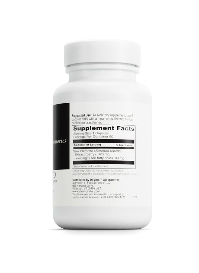 Davinci Davinci Laboratories Saw Palmetto - 90 Vegetarian Capsules  - Image 2