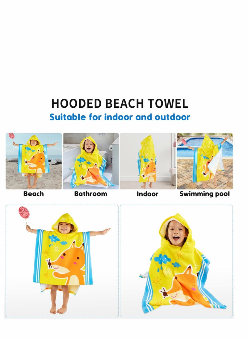 ماركة غير محددة Ultra Absorbent Hooded Baby Towel for Beach and Bath, Soft Poncho for Toddlers and Kids  - Image 2