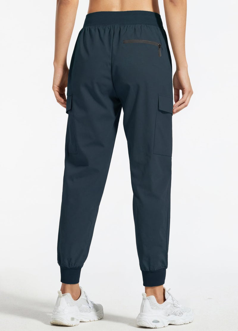 Libin Women's Cargo Joggers Lightweight Quick Dry Hiking Pants Athletic Lounge Casual Travel, Navy L - Image 3