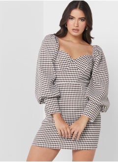 Jovonna London Sweetheart Neck Balloon Sleeve Dress  - Image 1
