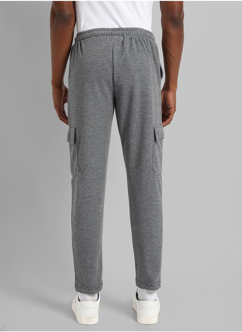 Campus Sutra Men's Grey Solid Regular Fit Trackpants  - Image 5
