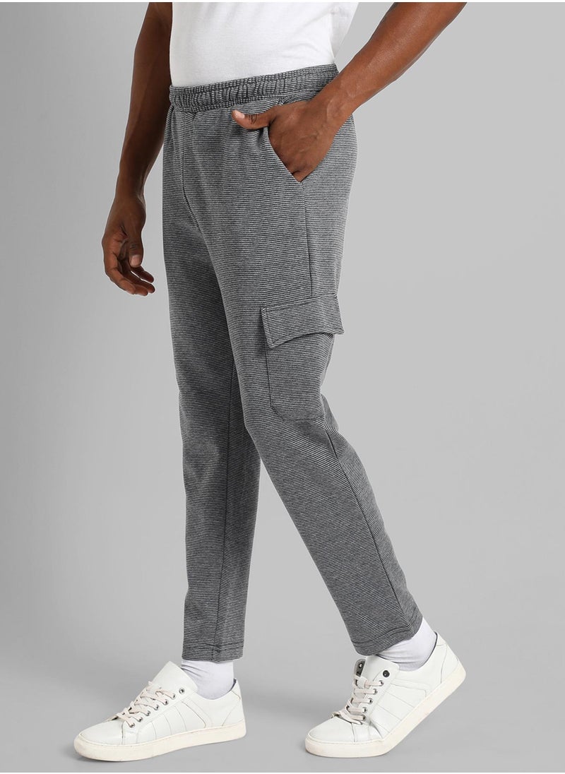 Campus Sutra Men's Grey Solid Regular Fit Trackpants  - Image 3