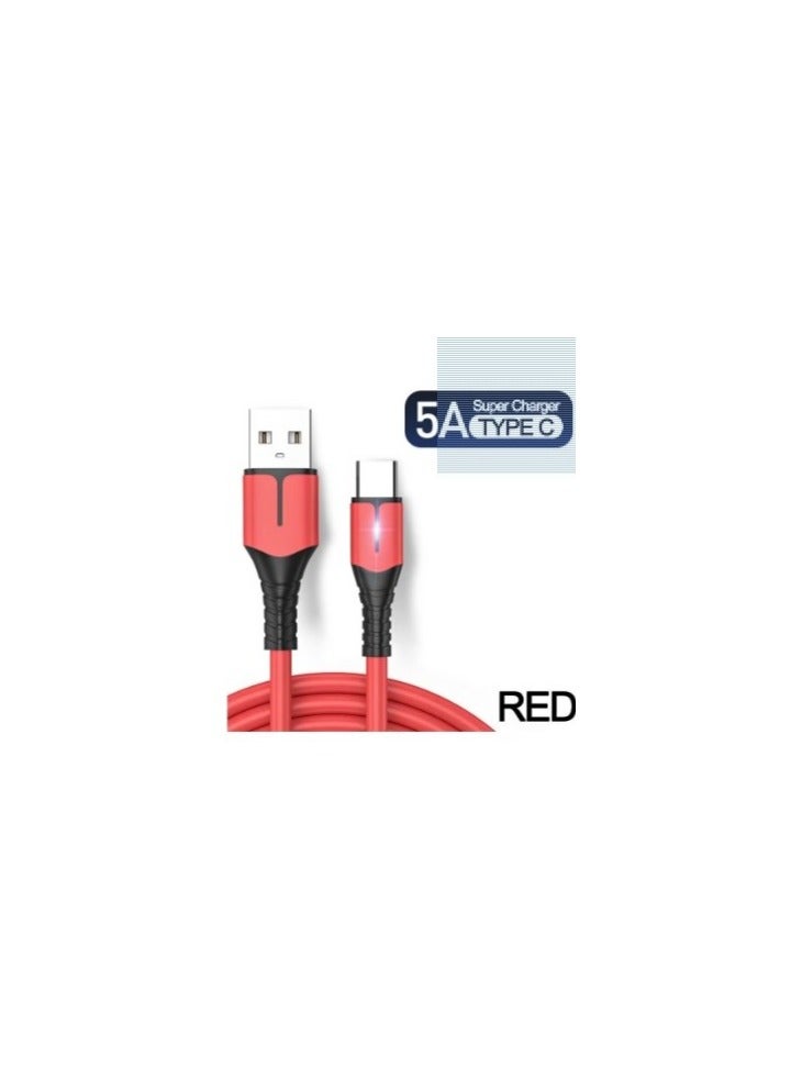 AROAQ 5A Type C Fast Charging Cable Micro USB Charger RED
