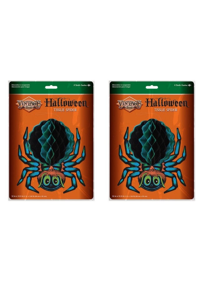 Beistle Vintage Halloween Tissue Spider - Pack of 2 - Image 2