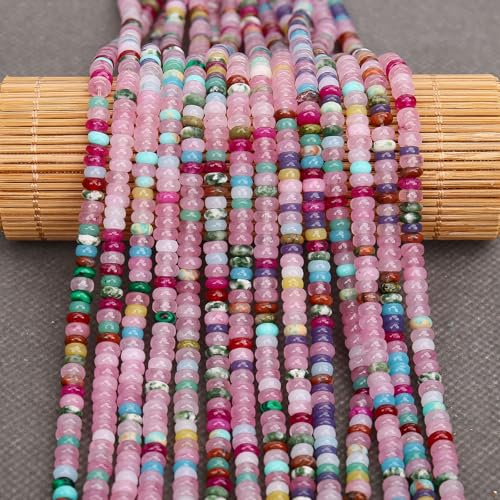 BONNY BOXX 1 Strand (150PCs) Natural 2 * 4mm Colorful Rondelle Beads, Natural Abacus Disk Stone Beads Loose Spacer Gemstone for DIY Bracelet Necklace Jewelry Making - Image 4