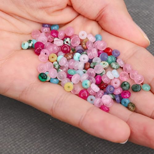 BONNY BOXX 1 Strand (150PCs) Natural 2 * 4mm Colorful Rondelle Beads, Natural Abacus Disk Stone Beads Loose Spacer Gemstone for DIY Bracelet Necklace Jewelry Making - Image 5