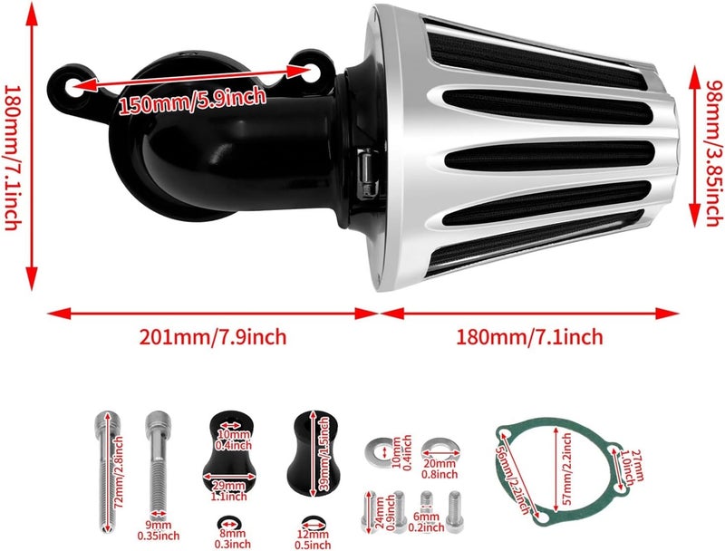 Wivplex Black Chrome Motorcycle Air Filter - Image 2