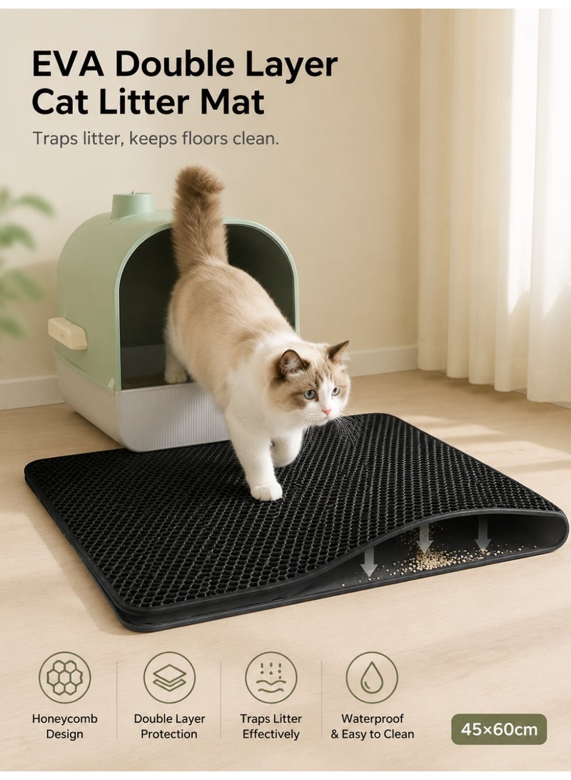 Novahome EVA Double-Layer Cat Litter Mat – Thick, Anti-Tracking, Waterproof, Scratch-Resistant Pet Mat 45x60cm - Image 1