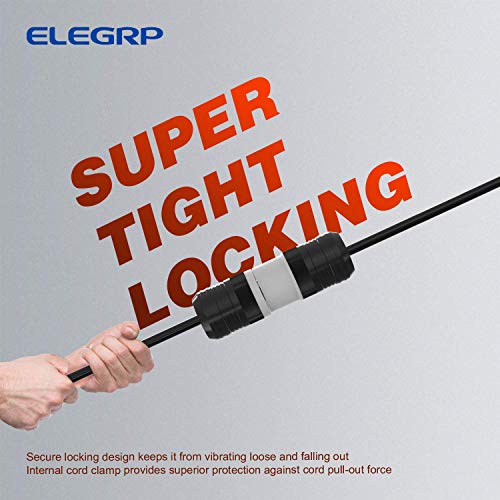 ELEGRP NEMA L5-30P Locking Plug, Generator Twist Lock Adapter Plug, 30 Amp 125V 2 Pole 3 Wire Grounding, Industrial Grade Heavy Duty, UL Listed (1 Pack, Black/White) - Image 4