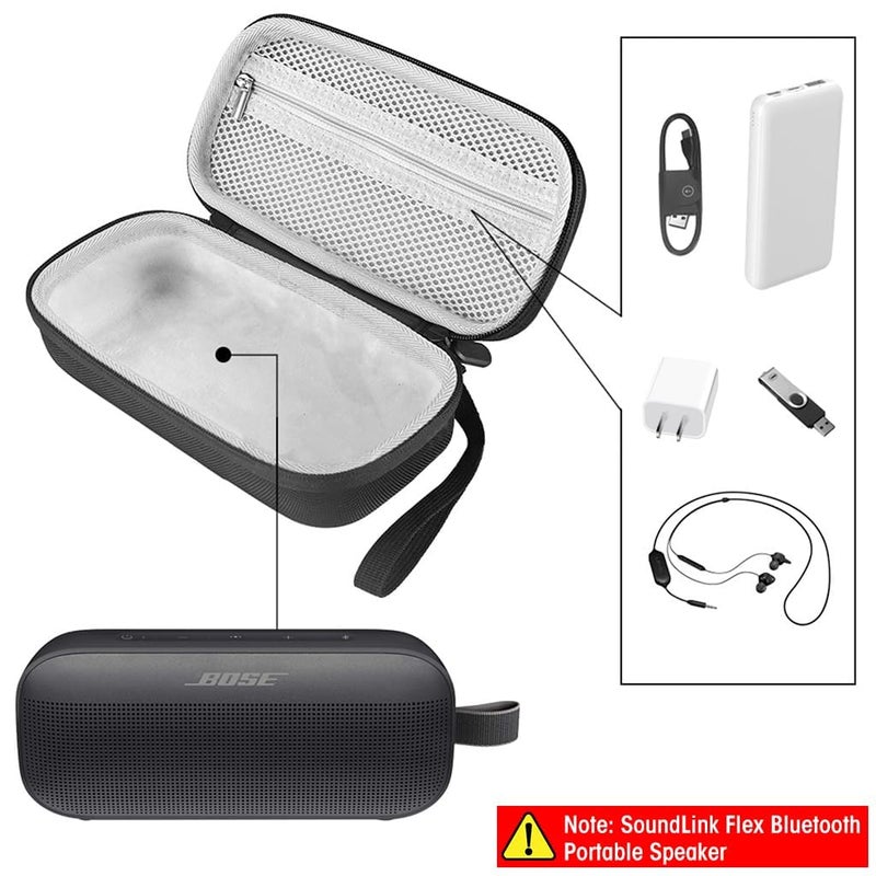 Vertus ® Carrying Case Storage Bag for Bose New SoundLink Flex 2nd Gen/Bose SoundLink Flex/Tribit StormBox Flow Bluetooth Portable Speaker (Black) - Image 3