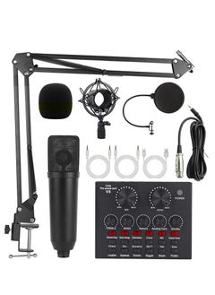 Extra Live Sound Cards Condenser Microphone Set Streaming Audio Mixer with Microphone Stand/Suitable for Live Broadcast/Podcast/Youtube/PC/Smartphone(U87+V8)  - Image 1