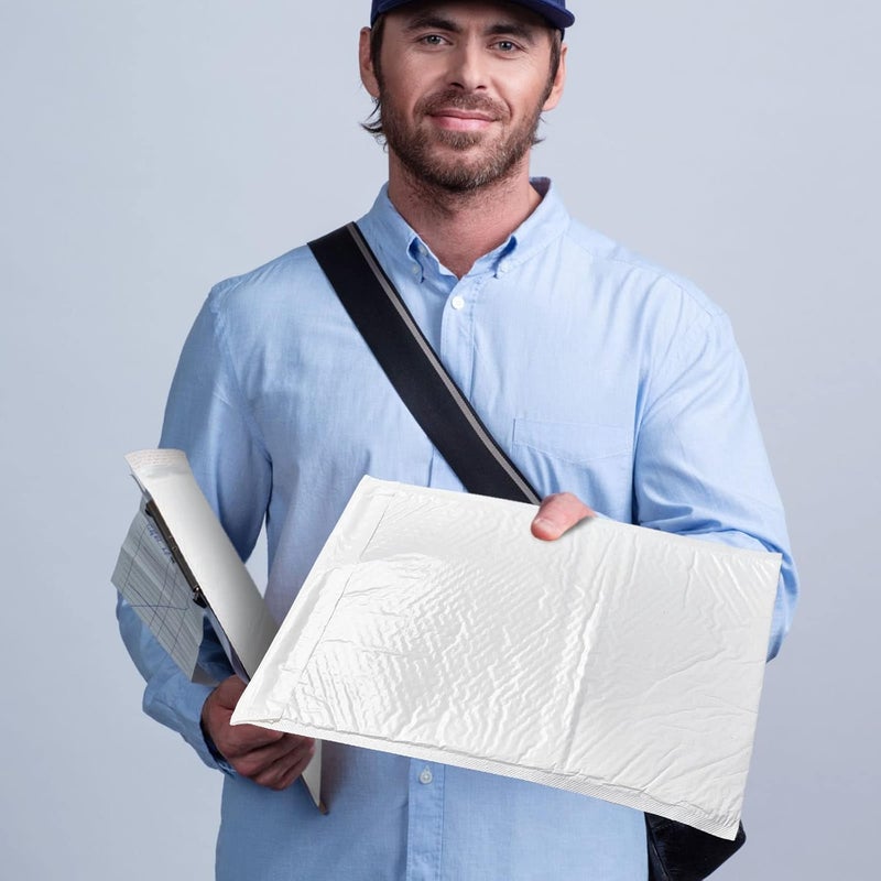 Henoyso 30 Pcs Extra Large Bubble Mailers 14 x 19 Inches Resealable Padded Envelopes Waterproof Shipping Bags Poly Padded Mailers Bulk for Mailing Packaging Small Business(White) - Image 5