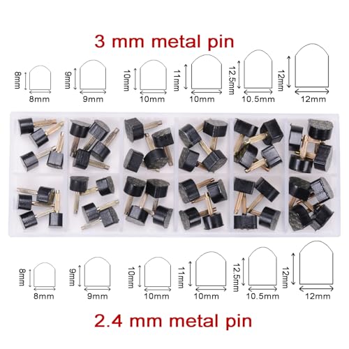 luakesa 24 Pairs High Heel Replacement Tips Womens Shoes Tips Repair Kit,6 Size,8,/9/10/11/12/12.5mm,U-shape (Black) - Image 5