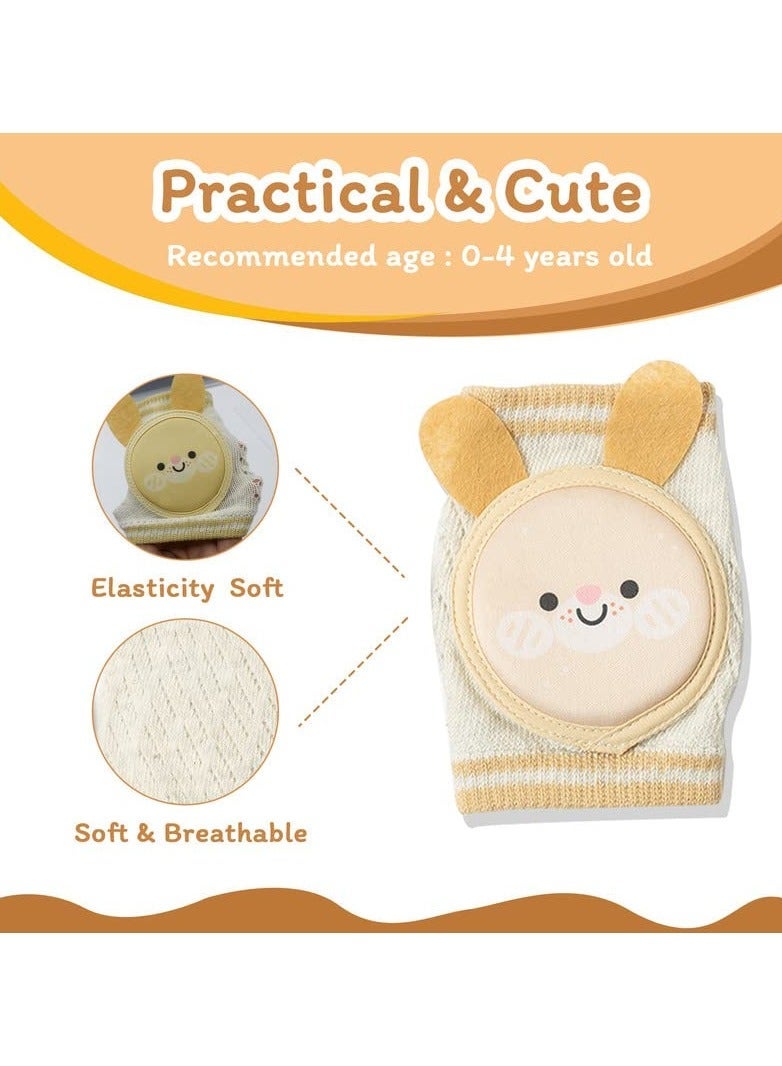 Y&D Baby Knee Pads for Crawling, 2 Pairs Protectors Breathable Crawling with Sponge Pad, Anti-Slip Leg Warmers Protective Cover Unisex Babies (Rabbit and Owl) - Image 4