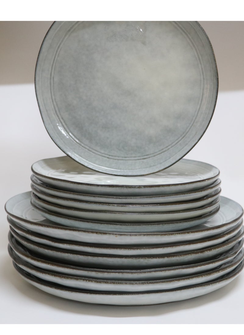 LOFT PLATE SET,SET OF 12 PCS,STONEWARE-202173B  - Image 2